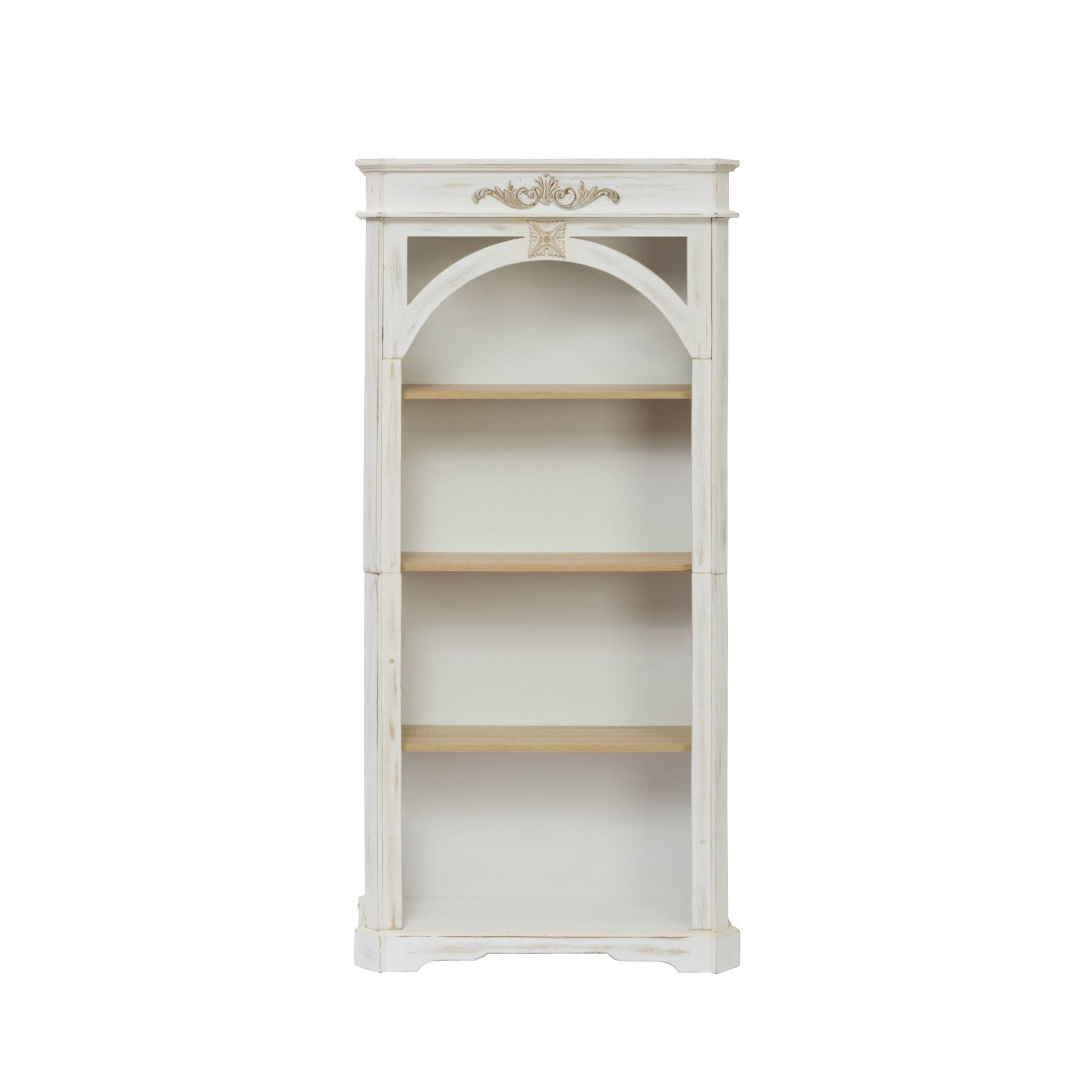 Noble House 65" Antique 4-Tier Bookcase, Tall Open Display Shelf for Home Office, Living Room, White
