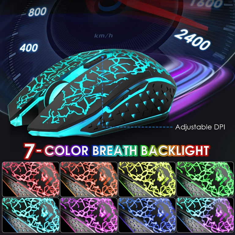 T3 Wireless RGB LED Light Gaming Keyboard and Mouse Combo for PC