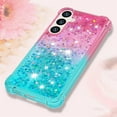 thumbnail image 7 of Compatible with Samsung Galaxy S24 Plus Cute Case Glitter Gradient Quicksand Case Luxury Bling Sparkle Colorful Phone Cover Women Girls Girly Slim Soft TPU Liquid Case, Pink Green, 7 of 7