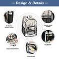 thumbnail image 5 of PVC Transparent Backpacks Clear Backpack for Travel and Outings Black and White Ink Drawing, 5 of 7