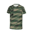 thumbnail image 3 of Honeii Jungle Green Camo USA Flag Print Kids Boy T-Shirt,Breathable Round Neck Tee,Stylish Summer Tee for Boys, for Outdoor Activities and Casual Wear, 3 of 7