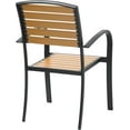 thumbnail image 6 of FOH Outdoor Patio Dining Chair, Black Aluminum Frame with Wood-Look Slats, Weather-Resistant, 6 of 8