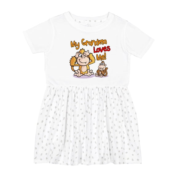 Inktastic My Grandma Loves Me Monkey Girls Toddler Dress