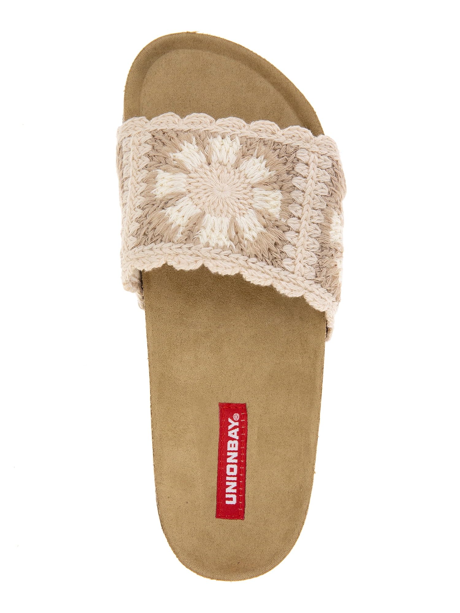 Unionbay Women’s Mojo Crochet Flat Footbed Sandals, Sizes 6-11