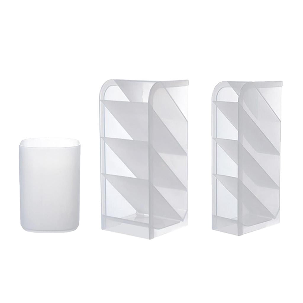 kowaku 3xPlastic Desktop Stationary Organizer Paint Markers Pen Holder Rack White 3 Pcs