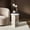 Beige/Gray, variant on Ox Bay Priya Coastal Hard Wood Hand-Made Indoor Round Side Table, White, 22" Diameter x 22" H