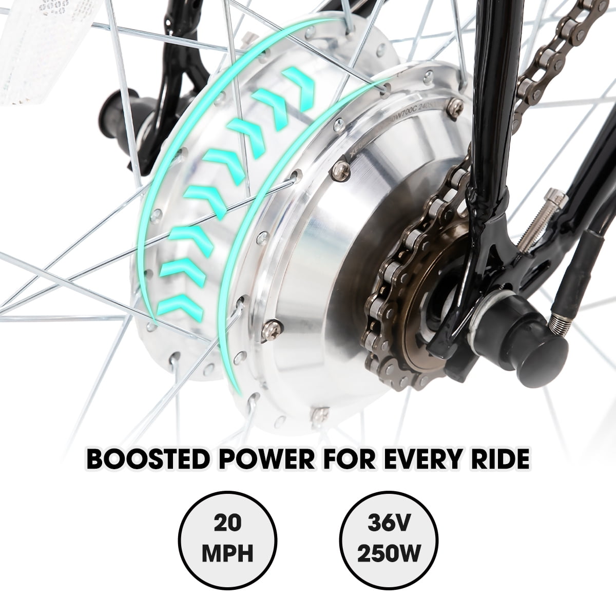 Hiland 700C Road Electric Bike for Adults, Commuting Ebike 36V Removable Battery, Black UL2849