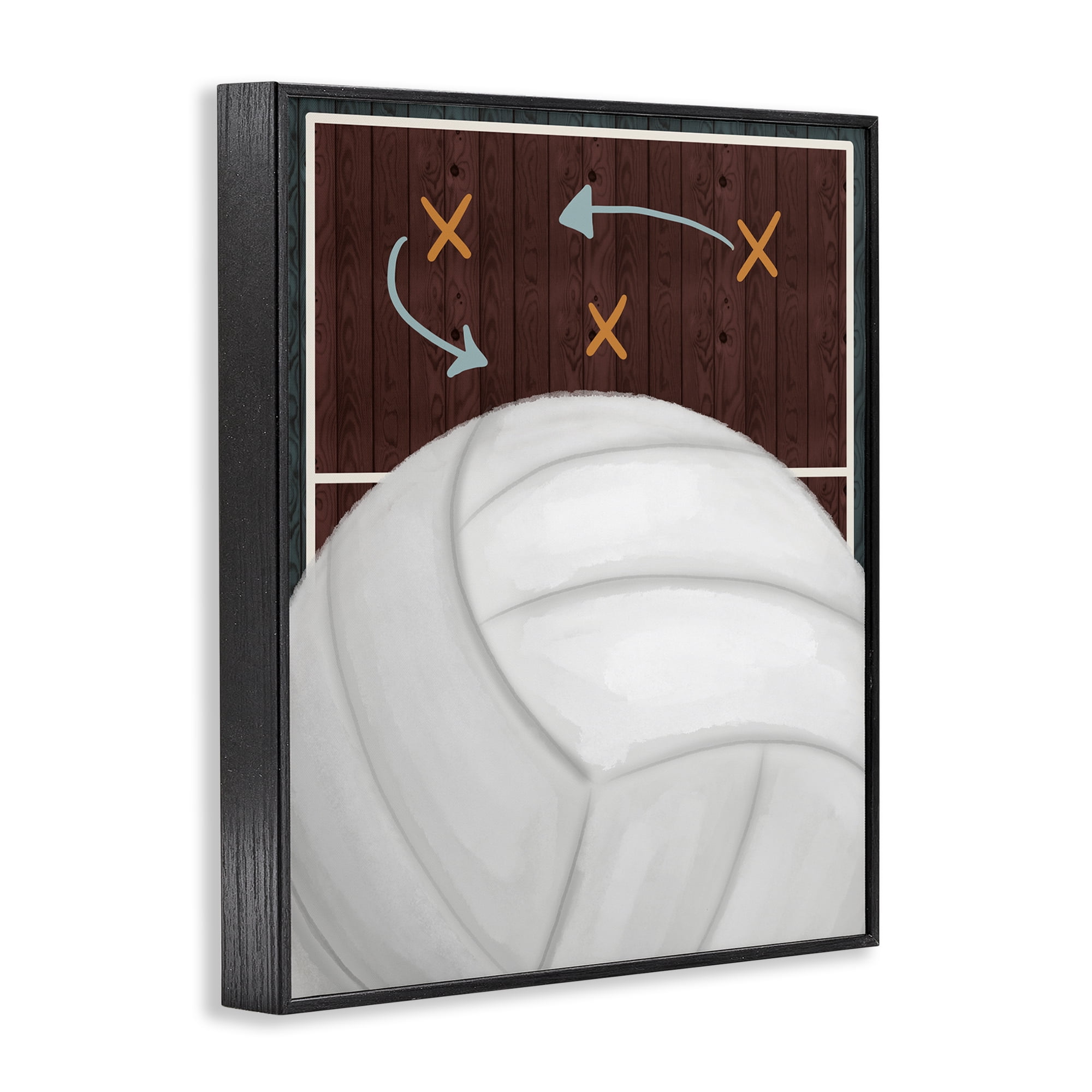 Stupell Industries Volleyball Court Tactics Black Framed Giclee Art, design by Jennifer Stith