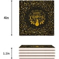 thumbnail image 3 of RYLABLUE Merry Christmas Set of 4 Coaster for Drinks, Absorbent Ceramic Stone Coasters Cup Mat with Cork Base for Home Kitchen Room Coffee Table Bar Decor, 3 of 4