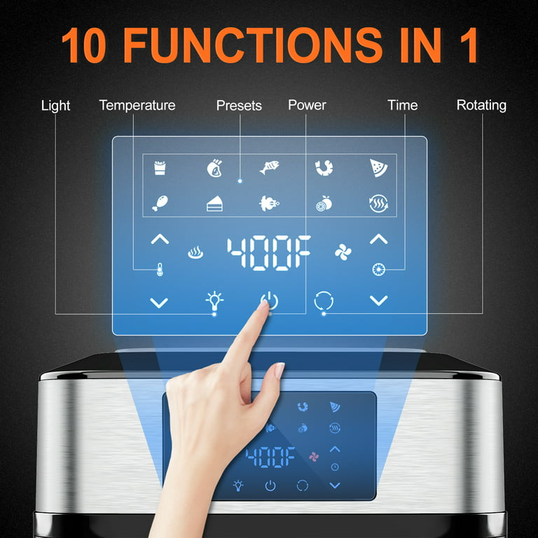 Iconites 6-in-1 7 Quart Air Fryer 1800 Watt LCD Digital Screen