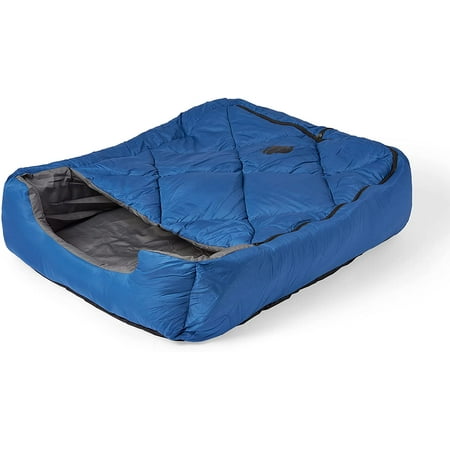 OmniCore Designs Pet Sleeping Bag (LG/Blue) with Zippered Cover for Travel, Camping, Backpacking, Hiking | Good for Small and Large Pets | Use as Pet Beds, Pet Mats or Pet Blanket