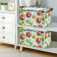thumbnail image 2 of Yayeee Foldable Storage Basket for Shelves with Handles Waterproof Cloth Bins, Green Tomatoes, 2 of 7