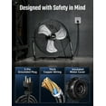 thumbnail image 4 of Simple Deluxe 20 inch 3-Speed High Velocity Heavy Duty Metal Industrial Floor Fans Quiet for Outdoor/Indoor, Black, 4 of 8