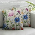 thumbnail image 3 of Nawypu Floral Pillow Cover Flower Pillow Case Botanical Plant Green Leaf and Colorful Wildflower Pillows Soft Decorative Square Couch Pillow Cover，Home Decor for Sofa Bedroom Car Couch, 3 of 5