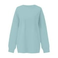 thumbnail image 4 of Mohiass Womens Sweatshirts with Pockets No Hood Casual Long Sleeve Solid Tops Crewneck Cute Loose Fit Pullover Light Blue M, 4 of 5
