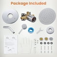 thumbnail image 4 of Round 1-Spray Patterns with 1.8 GPM 8 in. Wall Mount Rain Fixed Shower Head with Brass Valve, 4 of 7