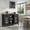 Black, variant on Demi Bonn 52" Sideboard Buffet Cabinet with 2 Drawers and 4 Adjustable Shelves, Kitchen Storage Cabinet, Wood Coffee Bar Buffet Table for Dining Room, Black