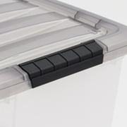 IRIS 40 Qt. Plastic Storage Bin with Lid, Stackable Storage Containers, Tote