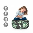 thumbnail image 2 of Grey and Green Storage Toy Bag Chair, Nostalgic Flowers in Abstract Style Leaves Blossoms Flourishing Nature, Stuffed Animal Organizer Washable Bag, Small Size, Grey Mint Green, by Ambesonne, 2 of 3
