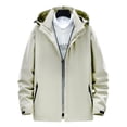 thumbnail image 1 of Innerwin Veste de Pluie à Manches Longues Imperméable pour Hommes Randonnée Fermeture Éclair Légère Ivoire 4TG, 1 of 2