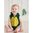 thumbnail image 3 of Cjfdfy Newborn Baby Boy Girl Halloween Animal Costume Infant Baby Fox Puppy Dog Frog Poached Egg Costume Fall Winter Sleeveless Hooded Zipper Romper Leg Warmers Set Toddler Halloween Cosplay Outfits, 3 of 9