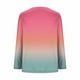 thumbnail image 3 of Mujeres de Manga Larga Tops Casual de Moda Gradiente Impresión Cuello Redondo Plegado Tamaño Superior para Uso Diario Y de Fiesta, 3 of 5