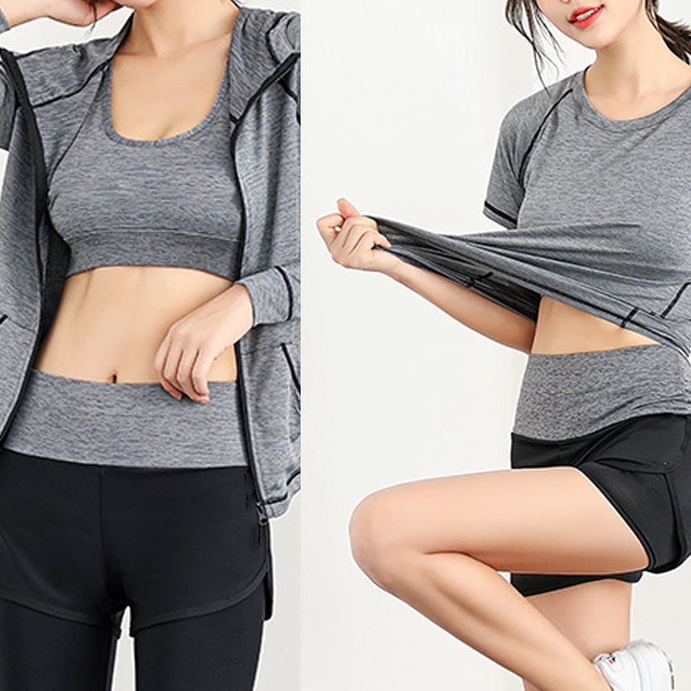 Lot De 5 Survêtements Femme - Confort Respirant Pour Yoga, Fitness, Running - T-shirt + Pantalon + Soutien-gorge + Sweat + Short