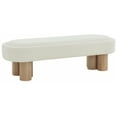 thumbnail image 4 of SAFAVIEH Couture Katianna Solid Boucle Modern Bench, Ivory/Natural, 4 of 7