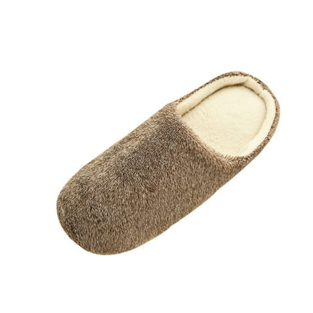 

PEONAVET Men s Winter Warm Slippers with Fuzzy Plush Lining Slip on House Shoes with Indoor Outdoor Anti-Skid Rubber Sole Merry Christmas