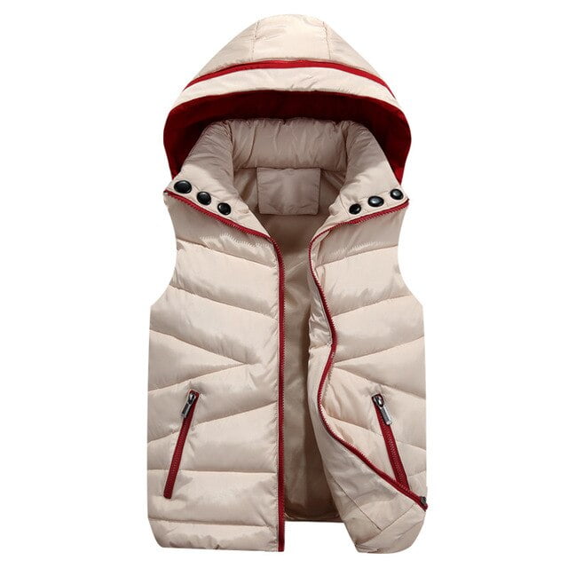 AAMILIFE Gilet Garçon en Coton à Capuche Sans Manches Gilet pour Enfants Veste Manteau