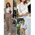 thumbnail image 3 of Zeagoo Women Button Up Shirt 3/4 Sleeve Button Down Dress Shirts Basic Cotton Fitted Button Up Shirts, 3 of 6