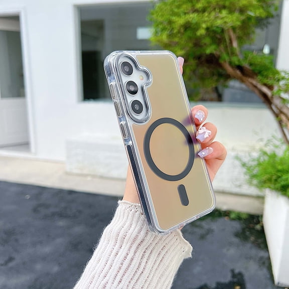 Allytechgroup MagSafe Compatible Gradient Hard Shell Fashion Cell Phone Case for Samsung Galaxy A26 5G, Black