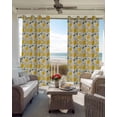 thumbnail image 4 of Summer Lemons Blackout Curtains 90 Inches Long, Modern Botanical Leaves Vintage Thermal Insulated Black Out Curtains, Darkening Window Curtain Drapes for Bedroom Living Room 52"x90" 2 Panels, 4 of 9
