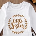 thumbnail image 3 of Seyurigaoka Baby Trousers Suit Full Gold Letter Print Jumpsuit Headband Striped Pants Set, 3 of 7