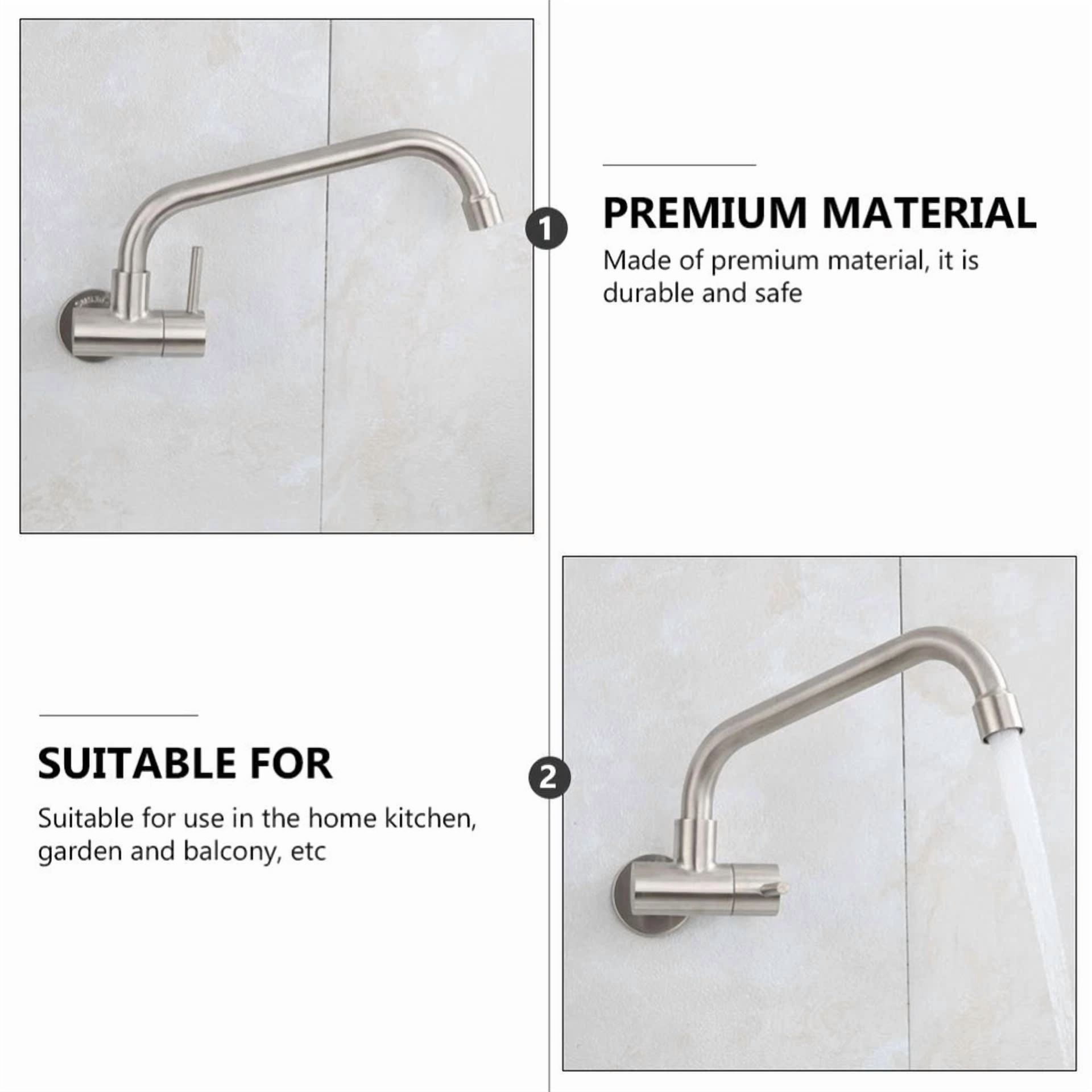 Single Cold Faucet Stainless Steel Tap Kitchen Drinking Water Sink