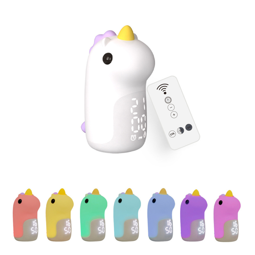 Cute Unicorn Alarm Clock Soft Eye Protection Lamp Soft Material for