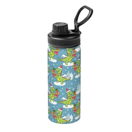 

Ocsxa Dino Christmas Adventure Snowy Blue Print 18oz Stainless Steel Water Bottle Unisex Water Bottle Insulated Sports Water Cup Flask for Cold Water Drinks/Sports/Travel/Car/School