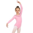 thumbnail image 4 of Girls' Solid Color Long Sleeved Round Neck Dance Practice Uniform Medium And Large Children's Jumpsuit, 4 of 5