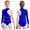 Royal Blue, variant on Kids Girls Long Sleeve Color Block Rhinestones Rhythmic Gymnastic Leotard for Ballet Dance Performance Burgundy 6