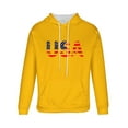 thumbnail image 5 of PiGOGI Men's Casual Printed Hooded Sweatshirt Long Sleeve Pullover with Drawstring Fashion Hoodie for Winter Yellow XL, 5 of 5