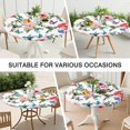 thumbnail image 7 of Pioneer Flower Floral Print Pattern Round Fitted Tablecloth with Elastic Edge,Dining Table Cover Waterproof,Outdoor Round Tablecloth for Camping,Dining,Indoor and Outdoor, 7 of 7