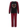 thumbnail image 3 of Odeerbi Christmas Pajamas for Family Holiday Plaid Long Sleeve Family Christmas Pajamas Matching Sets Mom Casual Plaid Print Tops Pants Set Two-Piece Sleepwear Xmas PJs Set Black, 3 of 6
