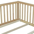 thumbnail image 6 of Sesslife Full Size Floor Bed with High Fence & Door, Wood Toddler Bed with Salts and 21.5” Safety Guardrails, Montessori Floor Bed, Full Bed Frame for Kids Boys Girls, No Box Spring Needed, Natural, 6 of 10