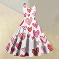 thumbnail image 2 of LWavelet 2026 Valentine's Soft Vibe Valentine Sundress, Spaghetti Strap Heart Print Fitted Waist Flared Dress Red XL, 2 of 4