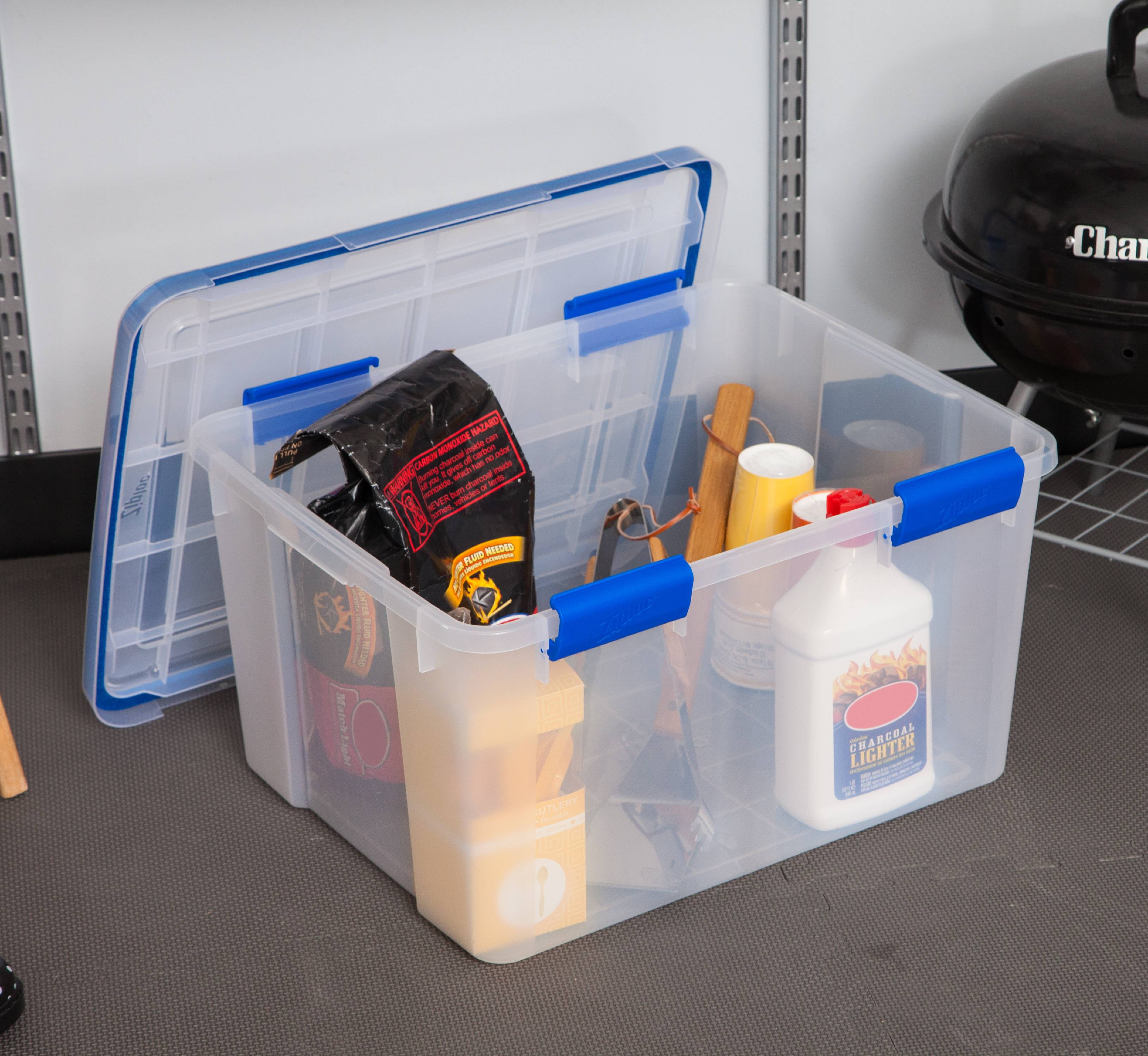 Clear//Pack of 4 Ziploc 44 Qt.//11 Gal WeatherShield Storage Box