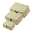 thumbnail image 5 of 3 Pieces 125/175mm Delicate Unfinished Wood Wooden Jewelry Storage Box Treasure Chest Box with Hinged Lid for Arts, Crafts,, 5 of 7