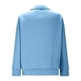 thumbnail image 5 of Women's Full-zip Jackets No Hood Long Sleeve Zipper Sweatshirts with Pockets Cotton Fall Casual Sports Coat (M, Sky Blue), 5 of 7