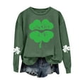 thumbnail image 4 of WEAIXIMIUNG Chandails en Molleton Courts pour Femmes Plus Femmes Jour de la Saint-Patrick Col Rond Manches Longues Jogging Chandail en Molleton Vert Imprimé Graphique Quatre Feuilles, 4 of 4