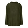 thumbnail image 4 of Fmbrln Womens Trendy Long Sleeve Knitted Sweaters Fall Fashion Casual Crew Neck Solid Color Shirts Loose Comfy Pullover Tops Army Green M, 4 of 5