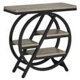 thumbnail image 3 of Fnova Table d'Appoint avec Cadre Métallique Circulaire, Table de Bout avec Étagères à 4 Niveaux pour Salon, Gris, 3 of 16